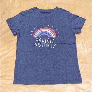 Gray Tee with Rainbow Design